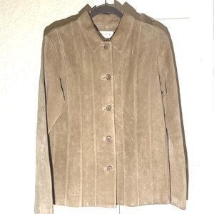 Margaret Godfrey Y2K Tan Suede Jacket Blazer sz 12 Vintage Excellent Cond